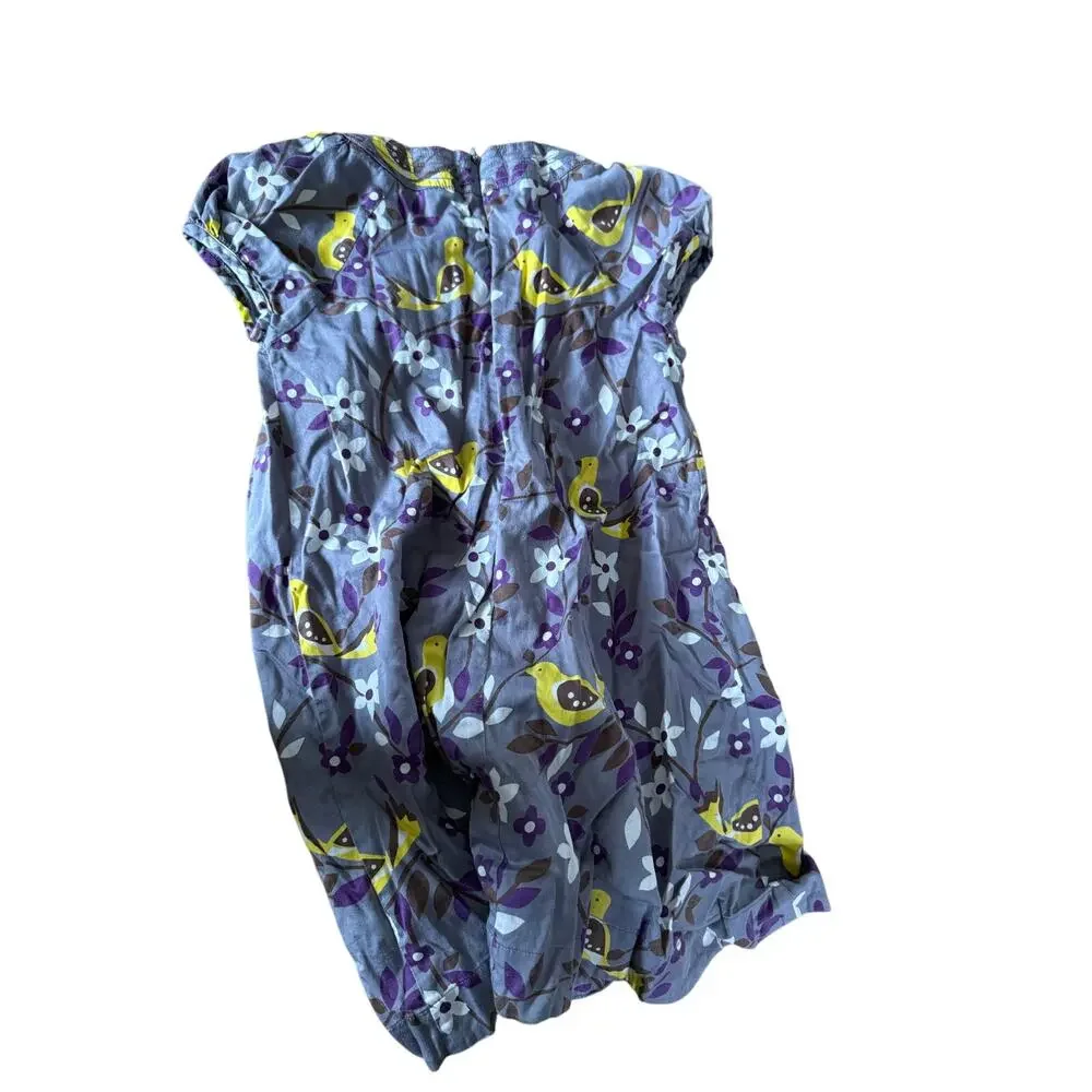Mini Boden bird print grey dress‎